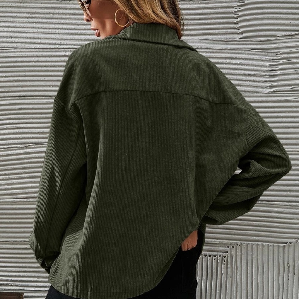 Cozy Button up Corduroy Oversized Jacket Shacket - Picture 4 of 13
